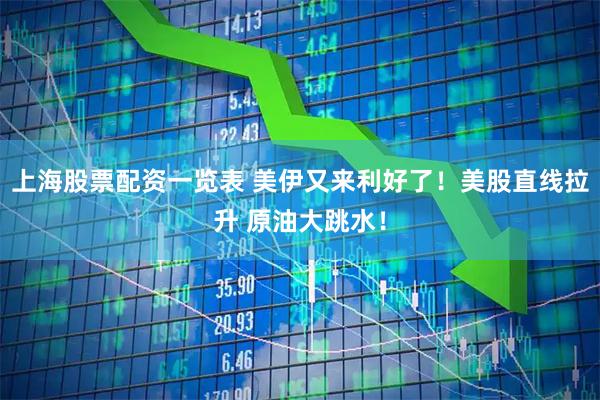 上海股票配资一览表 美伊又来利好了！美股直线拉升 原油大跳水！